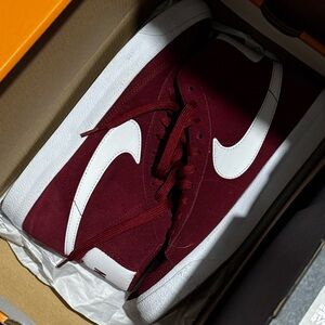 Nike Kids Burgundy and White Sneakers